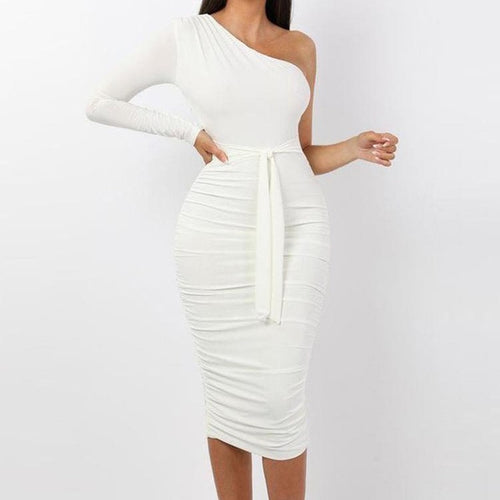 Women Elegant Fashion Sexy White Cocktail Party Dress