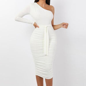 Women Elegant Fashion Sexy White Cocktail Party Dress