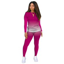 Load image into Gallery viewer, Double Shaded Two Piece Body Con Tracksuit