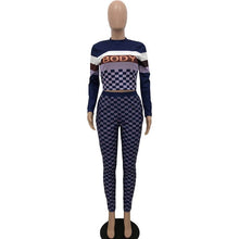 Load image into Gallery viewer, Two piece Checkered Body Con Set