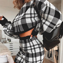 Load image into Gallery viewer, Plaid Sweater  Two Piece Set