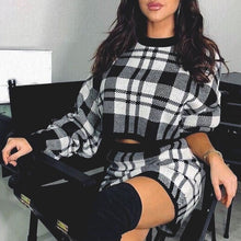 Load image into Gallery viewer, Plaid Sweater  Two Piece Set