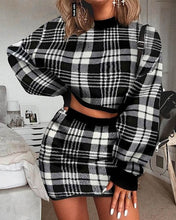 Load image into Gallery viewer, Plaid Sweater  Two Piece Set