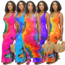 Load image into Gallery viewer, Women&#39;s Maxi Tie Dye Dresses