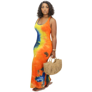 Women's Maxi Tie Dye Dresses